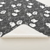 Couverture Sherpa B&W Cute Doodle Halloween Motif (3/4)