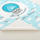 Couverture Sherpa Baby Blue Train Choo Choo Ingénieur Sherpa Blanket (3/4)