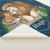 Couverture Sherpa Baby boy and lion on on a blue mandala background (3/4)