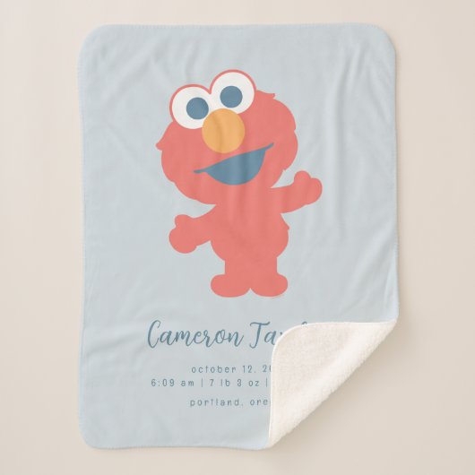 Couverture Sherpa Baby Elmo | Statistiques de naissance de bébé (Devant)