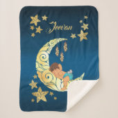 Couverture Sherpa Baby Ganesha with moon and stars (Devant)