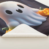 Couverture Sherpa Baby Ghost Déplaisant mignon caractère Halloween (3/4)