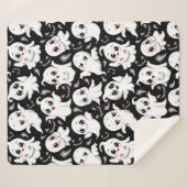 Couverture Sherpa Baby Ghosts Éffrayant mignon Halloween humeur (Devant (Horizontal))
