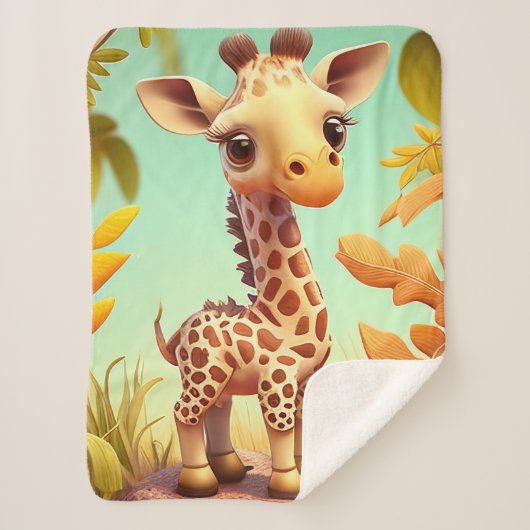 Couverture Sherpa "Baby Giraffe" (Devant)