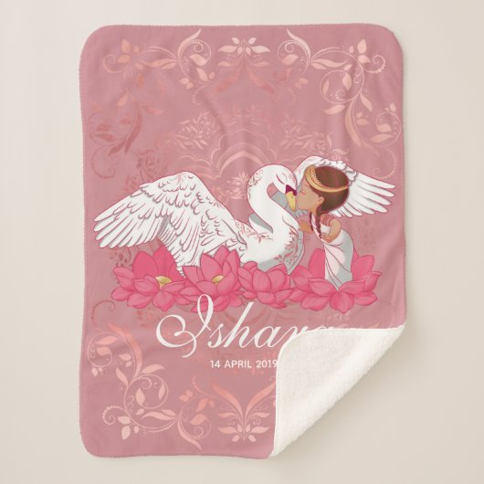 Couverture Sherpa Baby Girl Saraswati with her White Swan (Devant)