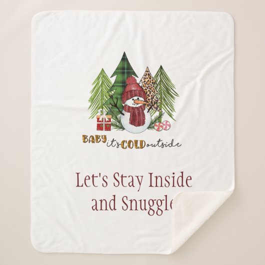 Couverture Sherpa Baby It's Cold Outside Christmas Personnalisé (Devant)