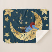 Couverture Sherpa Baby Krishna sleeping on the moon (Devant (Horizontal))