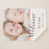 Couverture Sherpa Baby newborn welcome photo name (Devant (Horizontal))