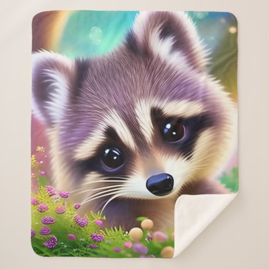 Couverture Sherpa Baby Raccoon (Devant)