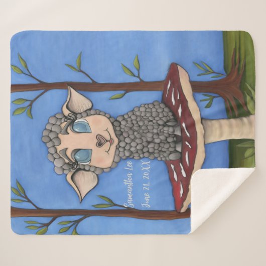 Couverture Sherpa Baby Sheep on Toadstool (Devant (Horizontal))