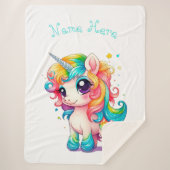Couverture Sherpa "Baby Unicorn" (Devant)