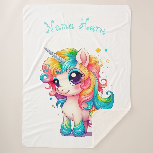 Couverture Sherpa "Baby Unicorn" (Devant)