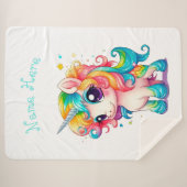 Couverture Sherpa "Baby Unicorn" (Devant (Horizontal))