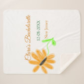 Couverture Sherpa Bachelorette fête ajouter nom date place tournesol (Devant (Horizontal))
