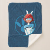Couverture Sherpa Badge Bleu Bunnyx (Devant)