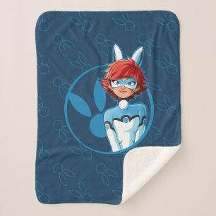 Couverture Sherpa Badge Bleu Bunnyx