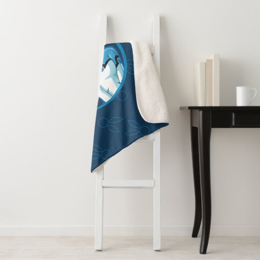 Couverture Sherpa Badge Bleu Bunnyx (En situation)