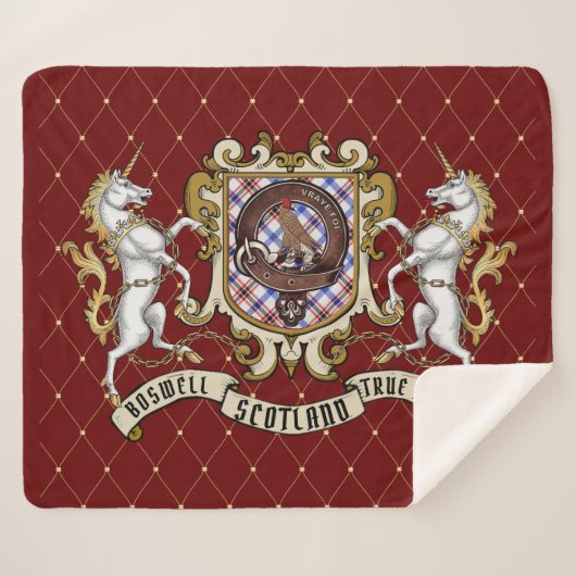 Couverture Sherpa Badge Boswell Clan & Tartan (Devant (Horizontal))