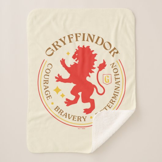 Couverture Sherpa Badge de fierté de la maison GRYFFINDOR™ Lion Roug (Devant)