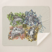 Couverture Sherpa Badge HOGWARTS™ Floral Graphic (Devant (Horizontal))