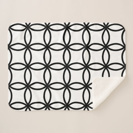 Couverture Sherpa Bagues blanches et noires (Devant (Horizontal))