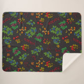 Couverture Sherpa Baies d'automne sur chocolat brun (Devant (Horizontal))