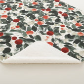 Couverture Sherpa Baies rouges vertes de Noël (3/4)