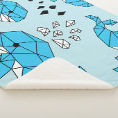 Couverture Sherpa Baleine géométrique : Motif mignon sans couture (3/4)