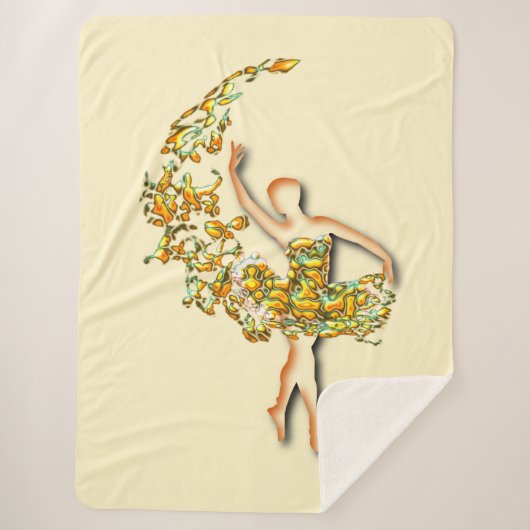 Couverture Sherpa Ballerina Ballet Danseuse Girl Sherpa Blanket (Devant)