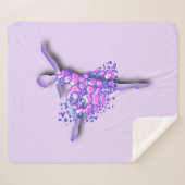 Couverture Sherpa Ballerina Purple Sherpa Blanket Ballet Danseuse (Devant (Horizontal))