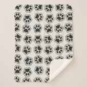 Couverture Sherpa Balles noires, Paws de chien, Paws de chat, Plan (Devant)