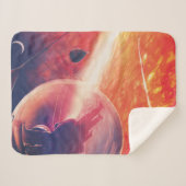 Couverture Sherpa Ballon à air chaud extrême sur paysage volcanique (Devant (Horizontal))