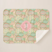 Couverture Sherpa Ballons à air chaud mignons avec Monogramme (Devant (Horizontal))