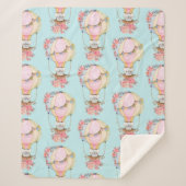 Couverture Sherpa Ballons d'air chaud mignon avec Motif d'aquarelle  (Devant)