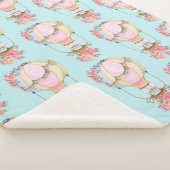 Couverture Sherpa Ballons d'air chaud mignon avec Motif d'aquarelle  (3/4)
