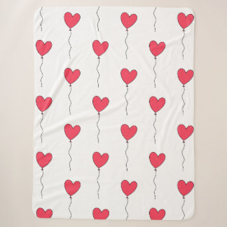 Couverture Sherpa Ballons en forme de cœur