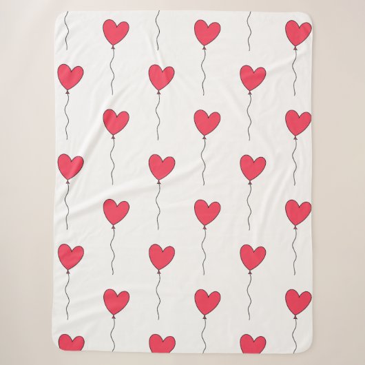Couverture Sherpa Ballons en forme de cœur (Devant)