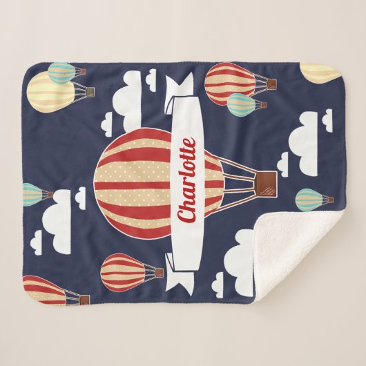 Couverture Sherpa Balloons et nuages à air chaud (Devant (Horizontal))