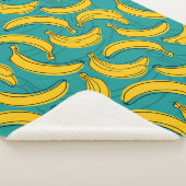 Couverture Sherpa banane jaune avec contour noir sans couture motif  (3/4)