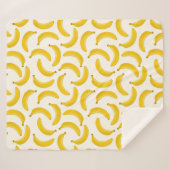 Couverture Sherpa Bananes Fruits tropicaux Imprimer, jaune et blanc (Devant (Horizontal))