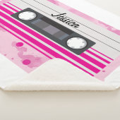 Couverture Sherpa Bande de cassette rose personnalisée avec aquarell (3/4)