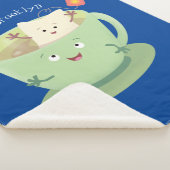 Couverture Sherpa Bande dessinée de la tasse de thé mignonne humour  (3/4)