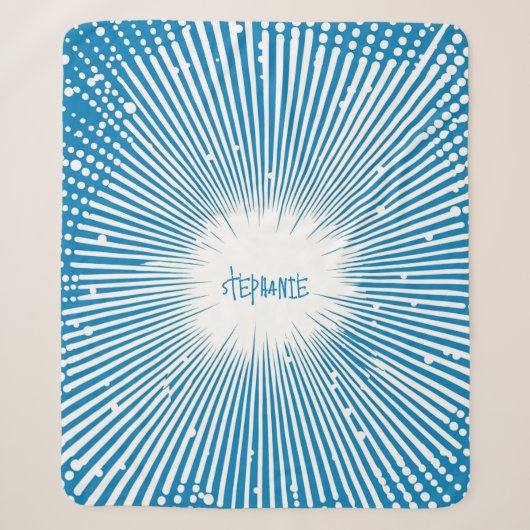 Couverture Sherpa Bande dessinée Pop Art Explosion - Bleu et Blanc (Devant)