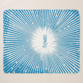Couverture Sherpa Bande dessinée Pop Art Explosion - Bleu et Blanc (Devant (Horizontal))