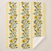 Couverture Sherpa Bande florale Sunroot sur blanc cassé (Devant)