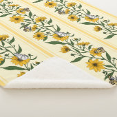 Couverture Sherpa Bande florale Sunroot sur blanc cassé (3/4)