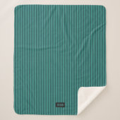 Couverture Sherpa Bande Turquoise verticale - Initiales propres - te (Devant)
