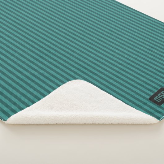 Couverture Sherpa Bande Turquoise verticale - Initiales propres - te (3/4)