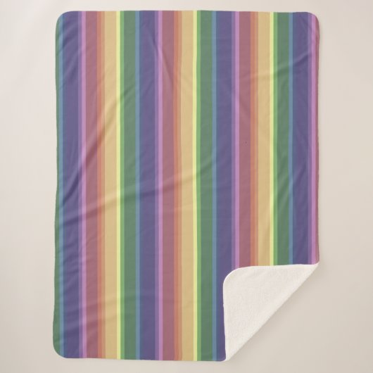 Couverture Sherpa Bandes arc-en-ciel coupées (Devant)