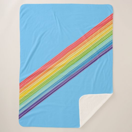 Couverture Sherpa Bandes arc-en-ciel diagonales (Devant)